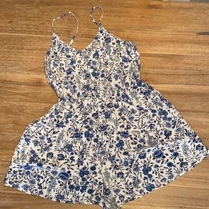 Blue floral romper